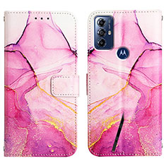 Custodia Portafoglio In Pelle Fantasia Modello Cover con Supporto YB4 per Motorola Moto G Play (2023) Rosa Caldo