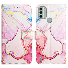 Custodia Portafoglio In Pelle Fantasia Modello Cover con Supporto YB4 per Nokia C31 Rosa