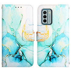 Custodia Portafoglio In Pelle Fantasia Modello Cover con Supporto YB4 per Nokia G22 Verde