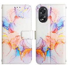 Custodia Portafoglio In Pelle Fantasia Modello Cover con Supporto YB4 per Oppo A38 Blu