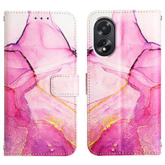 Custodia Portafoglio In Pelle Fantasia Modello Cover con Supporto YB4 per Oppo A38 Rosa Caldo