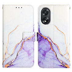 Custodia Portafoglio In Pelle Fantasia Modello Cover con Supporto YB4 per Oppo A38 Viola