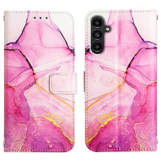 Custodia Portafoglio In Pelle Fantasia Modello Cover con Supporto YB4 per Samsung Galaxy A24 4G Rosa Caldo