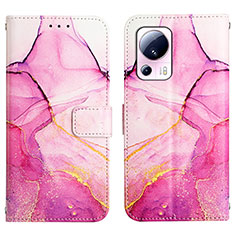 Custodia Portafoglio In Pelle Fantasia Modello Cover con Supporto YB4 per Xiaomi Mi 12 Lite NE 5G Rosa Caldo