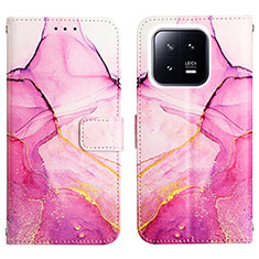 Custodia Portafoglio In Pelle Fantasia Modello Cover con Supporto YB4 per Xiaomi Mi 13 5G Rosa Caldo