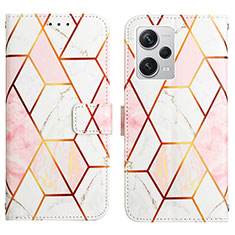 Custodia Portafoglio In Pelle Fantasia Modello Cover con Supporto YB4 per Xiaomi Redmi Note 12 Explorer Bianco