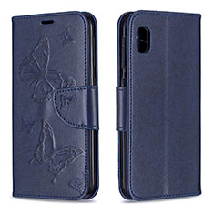 Custodia Portafoglio In Pelle Farfalla Cover con Supporto B01F per Samsung Galaxy A10e Blu