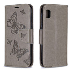 Custodia Portafoglio In Pelle Farfalla Cover con Supporto B01F per Samsung Galaxy A10e Grigio