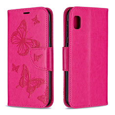 Custodia Portafoglio In Pelle Farfalla Cover con Supporto B01F per Samsung Galaxy A10e Rosa Caldo