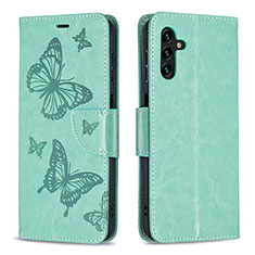 Custodia Portafoglio In Pelle Farfalla Cover con Supporto B01F per Samsung Galaxy A13 5G Verde