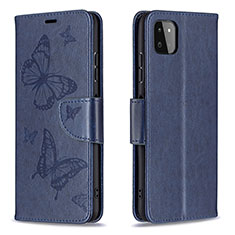 Custodia Portafoglio In Pelle Farfalla Cover con Supporto B01F per Samsung Galaxy A22s 5G Blu