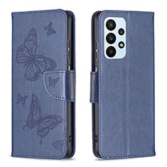 Custodia Portafoglio In Pelle Farfalla Cover con Supporto B01F per Samsung Galaxy A23 5G Blu