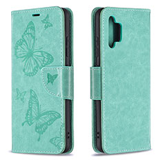 Custodia Portafoglio In Pelle Farfalla Cover con Supporto B01F per Samsung Galaxy A32 4G Verde