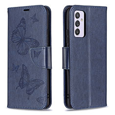 Custodia Portafoglio In Pelle Farfalla Cover con Supporto B01F per Samsung Galaxy A34 5G Blu