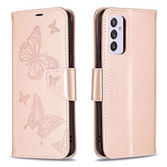 Custodia Portafoglio In Pelle Farfalla Cover con Supporto B01F per Samsung Galaxy A34 5G Oro Rosa