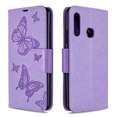 Custodia Portafoglio In Pelle Farfalla Cover con Supporto B01F per Samsung Galaxy A70E Lavanda