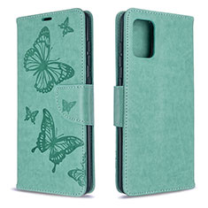 Custodia Portafoglio In Pelle Farfalla Cover con Supporto B01F per Samsung Galaxy A71 4G A715 Verde