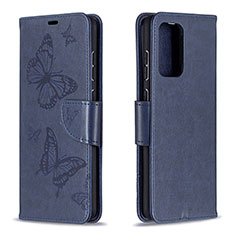 Custodia Portafoglio In Pelle Farfalla Cover con Supporto B01F per Samsung Galaxy A72 4G Blu