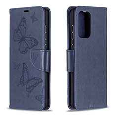 Custodia Portafoglio In Pelle Farfalla Cover con Supporto B01F per Samsung Galaxy A72 5G Blu