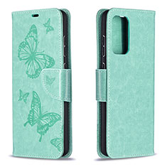 Custodia Portafoglio In Pelle Farfalla Cover con Supporto B01F per Samsung Galaxy A72 5G Verde