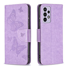 Custodia Portafoglio In Pelle Farfalla Cover con Supporto B01F per Samsung Galaxy A73 5G Lavanda