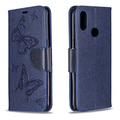 Custodia Portafoglio In Pelle Farfalla Cover con Supporto B01F per Samsung Galaxy M01s Blu