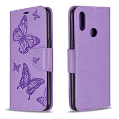 Custodia Portafoglio In Pelle Farfalla Cover con Supporto B01F per Samsung Galaxy M01s Lavanda