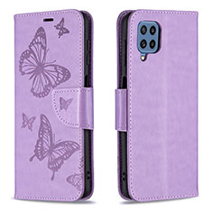 Custodia Portafoglio In Pelle Farfalla Cover con Supporto B01F per Samsung Galaxy M32 4G Lavanda