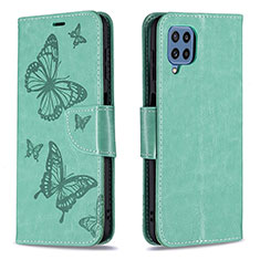 Custodia Portafoglio In Pelle Farfalla Cover con Supporto B01F per Samsung Galaxy M32 4G Verde