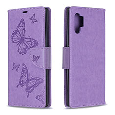 Custodia Portafoglio In Pelle Farfalla Cover con Supporto B01F per Samsung Galaxy Note 10 Plus 5G Lavanda