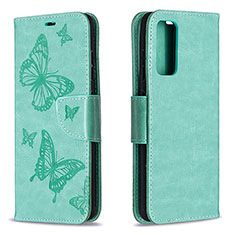 Custodia Portafoglio In Pelle Farfalla Cover con Supporto B01F per Samsung Galaxy S20 FE (2022) 5G Verde