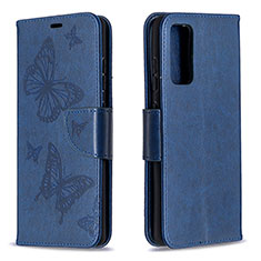 Custodia Portafoglio In Pelle Farfalla Cover con Supporto B01F per Samsung Galaxy S20 FE 5G Blu