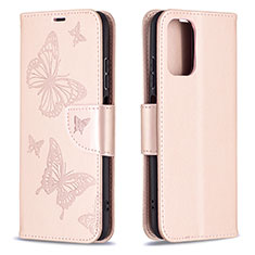 Custodia Portafoglio In Pelle Farfalla Cover con Supporto B01F per Xiaomi Poco M5S Oro Rosa