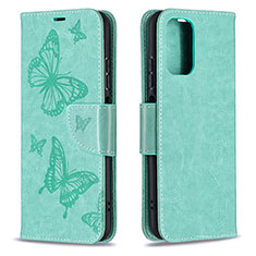 Custodia Portafoglio In Pelle Farfalla Cover con Supporto B01F per Xiaomi Poco M5S Verde