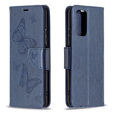 Custodia Portafoglio In Pelle Farfalla Cover con Supporto B01F per Xiaomi Redmi Note 10 Pro Max Blu