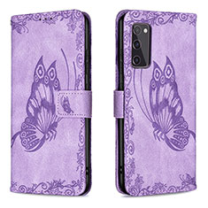 Custodia Portafoglio In Pelle Farfalla Cover con Supporto B02F per Samsung Galaxy S20 Lite 5G Lavanda