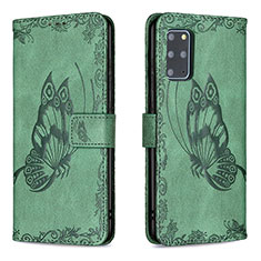 Custodia Portafoglio In Pelle Farfalla Cover con Supporto B02F per Samsung Galaxy S20 Plus 5G Verde