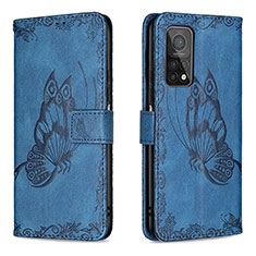 Custodia Portafoglio In Pelle Farfalla Cover con Supporto B02F per Xiaomi Redmi K30S 5G Blu