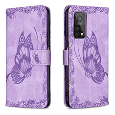 Custodia Portafoglio In Pelle Farfalla Cover con Supporto B02F per Xiaomi Redmi K30S 5G Lavanda