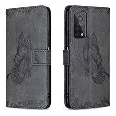 Custodia Portafoglio In Pelle Farfalla Cover con Supporto B02F per Xiaomi Redmi K30S 5G Nero