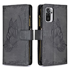 Custodia Portafoglio In Pelle Farfalla Cover con Supporto B02F per Xiaomi Redmi Note 11 SE India 4G Nero