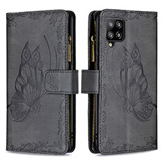 Custodia Portafoglio In Pelle Farfalla Cover con Supporto B03F per Samsung Galaxy A42 5G Nero