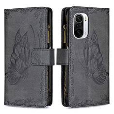 Custodia Portafoglio In Pelle Farfalla Cover con Supporto B03F per Xiaomi Mi 11X 5G Nero