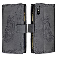 Custodia Portafoglio In Pelle Farfalla Cover con Supporto B03F per Xiaomi Redmi 9AT Nero