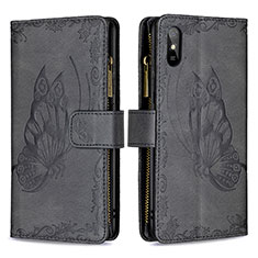 Custodia Portafoglio In Pelle Farfalla Cover con Supporto B03F per Xiaomi Redmi 9i Nero