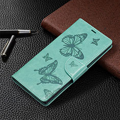 Custodia Portafoglio In Pelle Farfalla Cover con Supporto B13F per Samsung Galaxy S24 Ultra 5G Verde