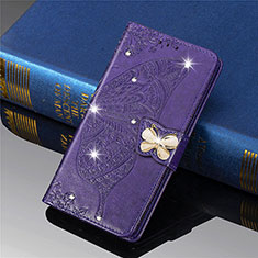 Custodia Portafoglio In Pelle Farfalla Cover con Supporto L01 per Xiaomi Mi 11 Lite 4G Viola