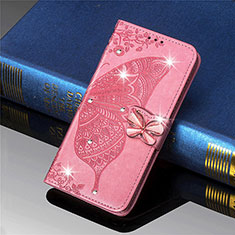 Custodia Portafoglio In Pelle Farfalla Cover con Supporto L01 per Xiaomi Mi 11 Lite 5G NE Rosa Caldo