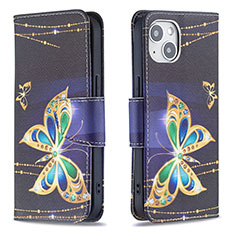 Custodia Portafoglio In Pelle Farfalla Cover con Supporto L07 per Apple iPhone 14 Multicolore