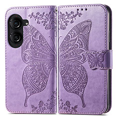 Custodia Portafoglio In Pelle Farfalla Cover con Supporto per Asus ZenFone 10 Lavanda